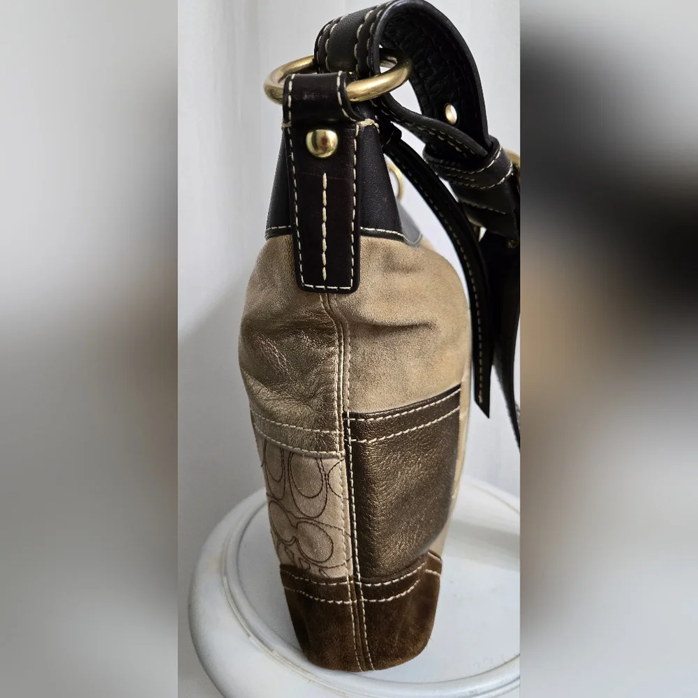 EUC Vintage Coach 2006 Metallic Patchwork Crossbody Bag w/Dust Bag - Picture 4 of 11